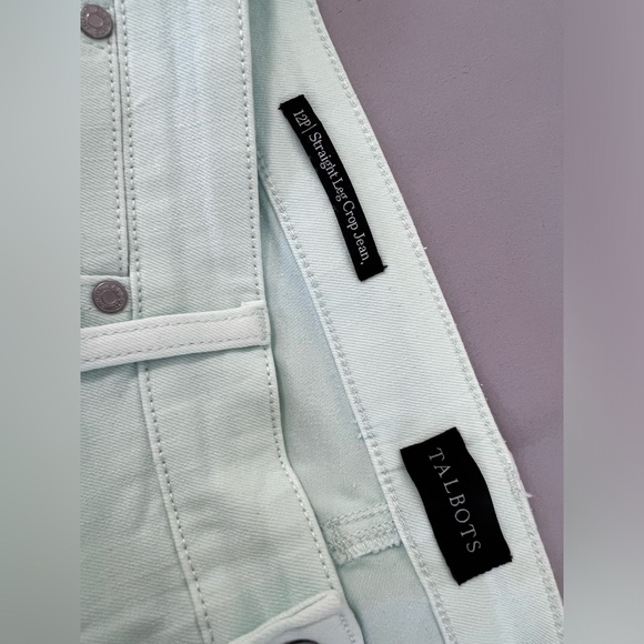 NWT‎ Talbots STRAIGHT LEG CROP JEANS - Size 12 Light Green - Picture 5 of 13